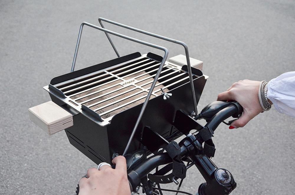 Montert Sykkelholder for Knister Grill på sykkel