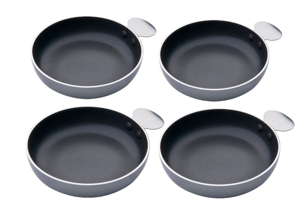 Tapas-sett 4 små panner aluminium 12,5 cm - CADAC forfra