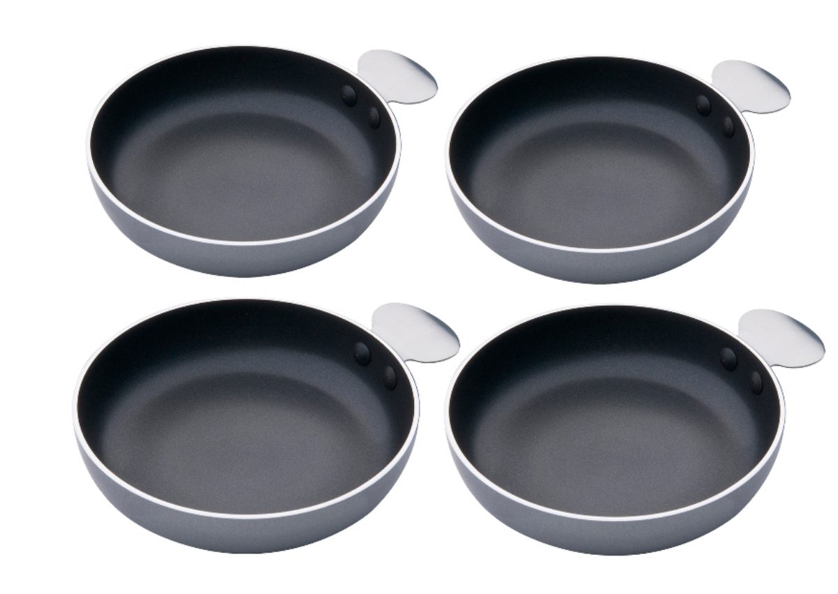 Tapas-sett 4 små panner aluminium 12,5 cm - CADAC forfra