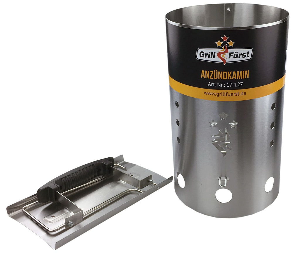 Tennstarter rustfritt stål 19 cm diameter Grillfürst nærbilde
