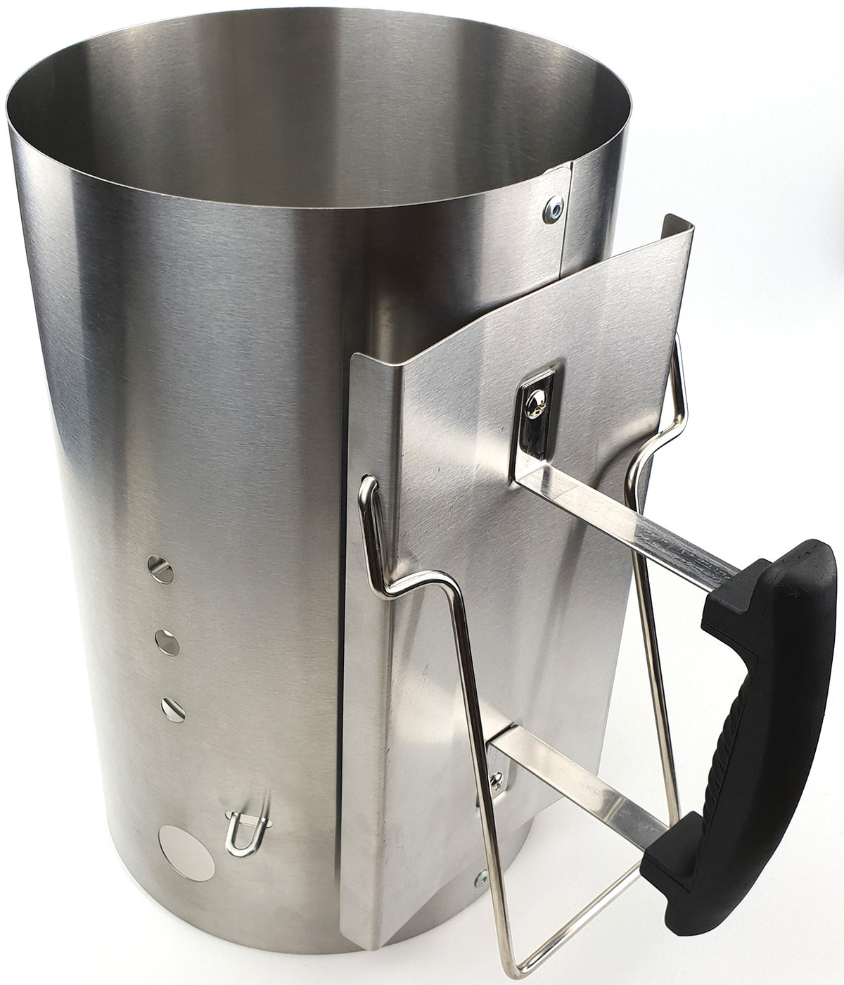 Tennstarter rustfritt stål 19 cm diameter Grillfürst med sikkerhetsgrep