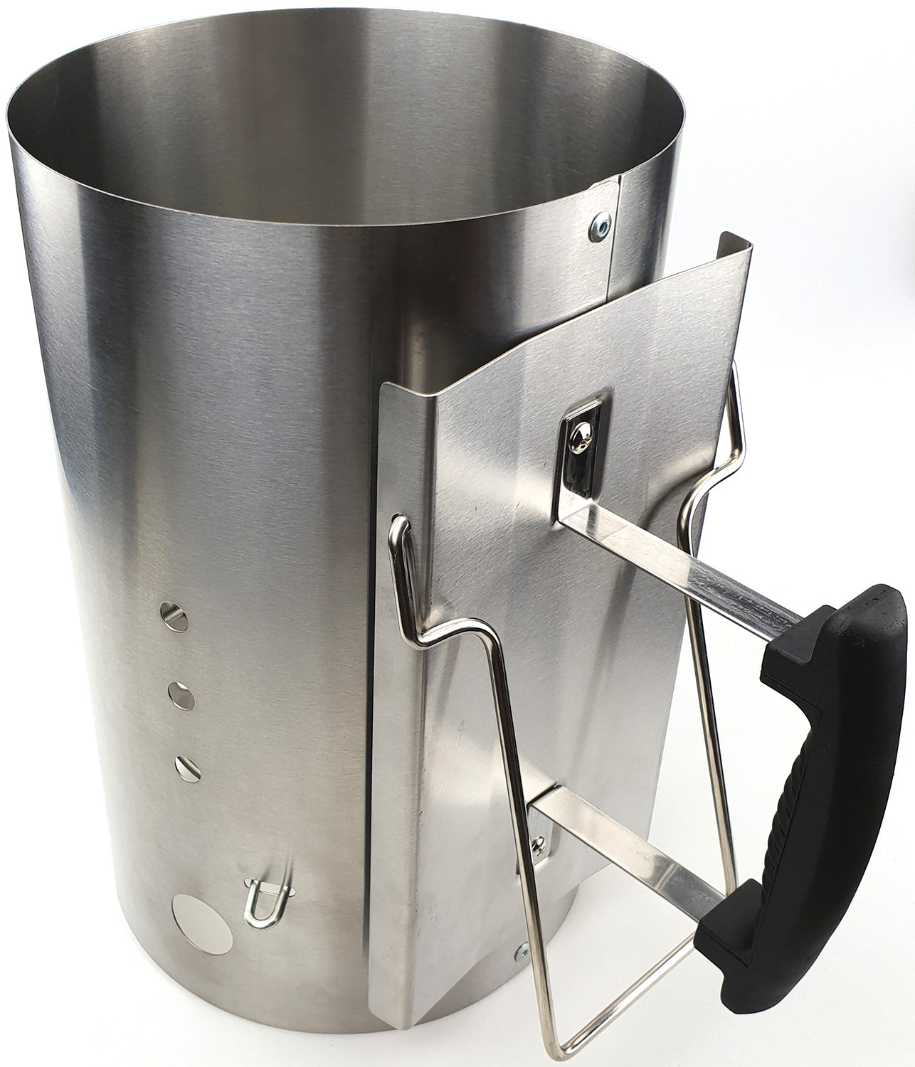 Tennstarter rustfritt stål 19 cm - Grillfürst sidebøyle detalj