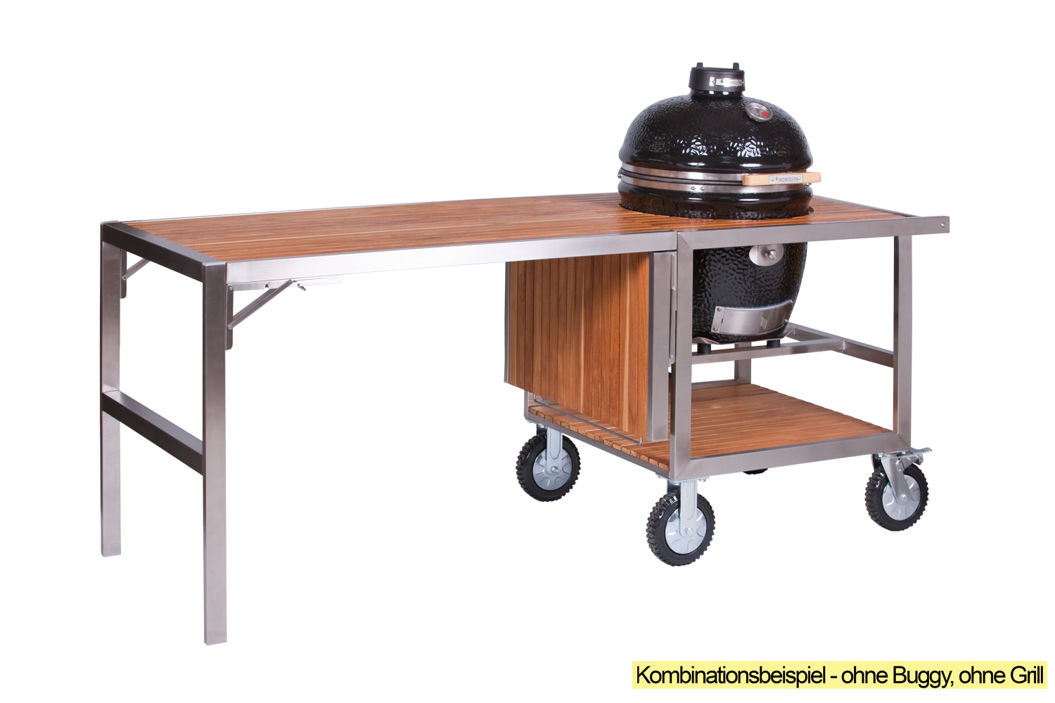 Tilleggsbord for Buggy 125,5x80 cm teak Monolith detalj av teakoverflate