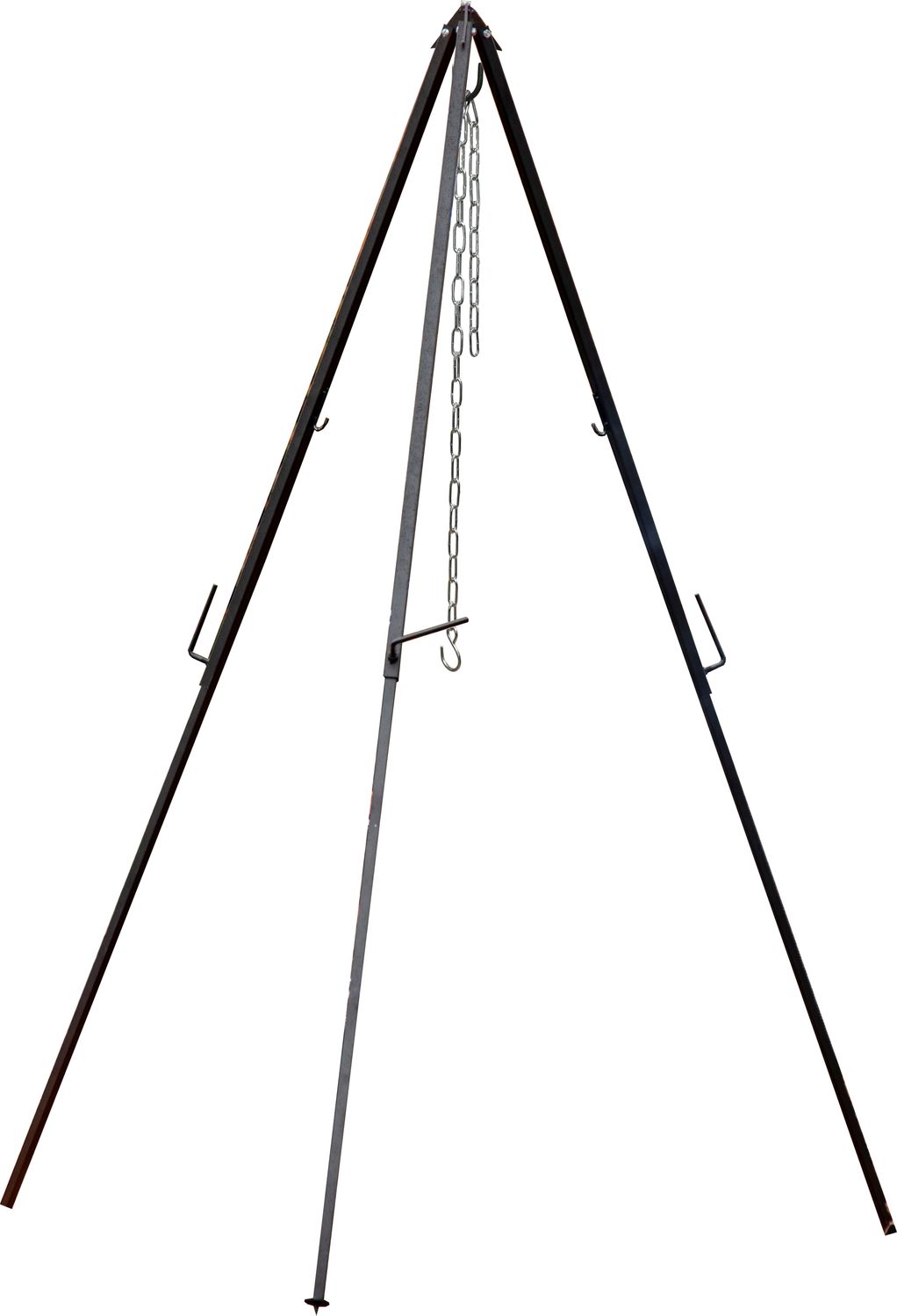 Trebein for dutch oven høydejusterbar 110-200 cm Grillfürst forfra