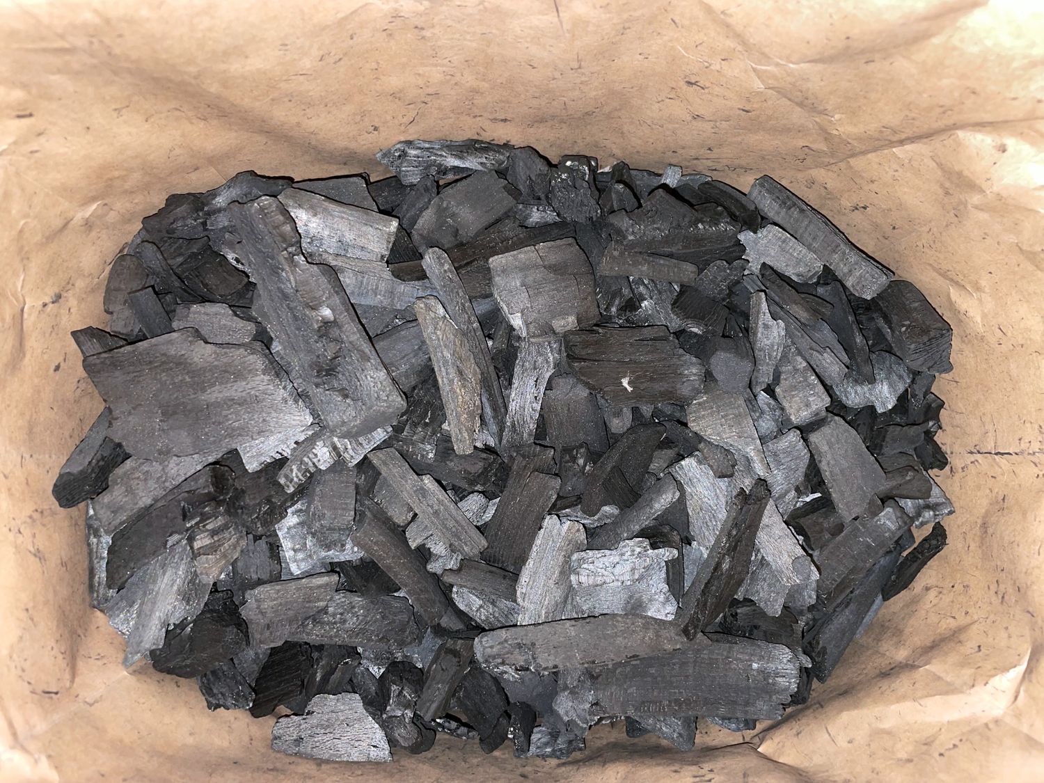 Trekull 5 kg 100% bøk nærbilde av tekstur