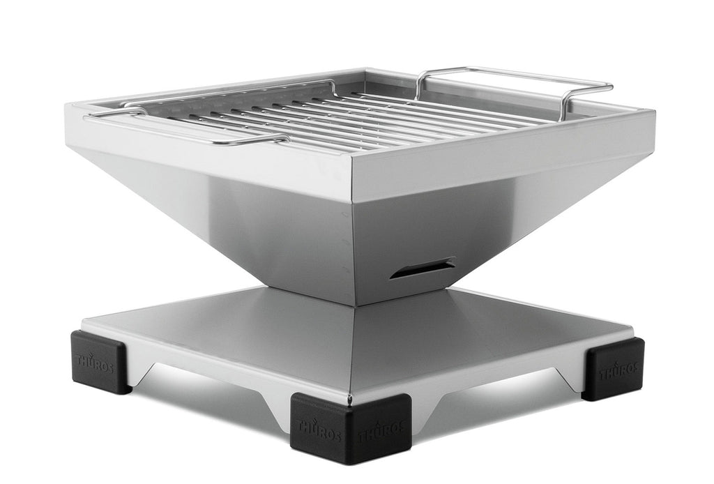 Trekull bordgrill T1 rustfritt stål 30x30 cm forfra