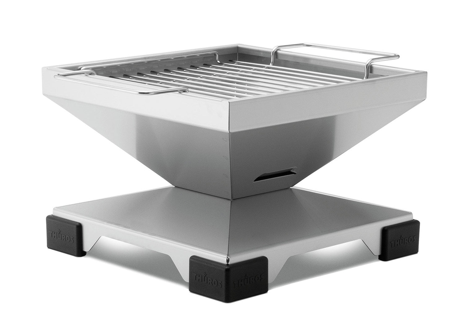 Trekull bordgrill T1 rustfritt stål 30x30 cm forfra