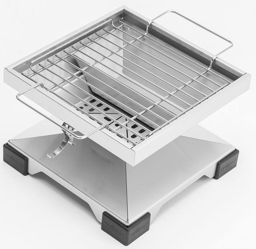 Trekull bordgrill T1 ToGo med lokk rustfritt stål bakside