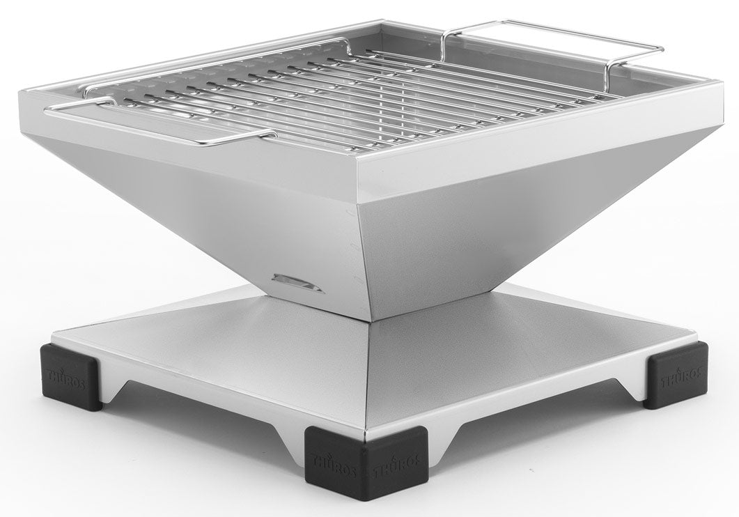 Trekull bordgrill T2 rustfritt stål 35x35 cm forfra