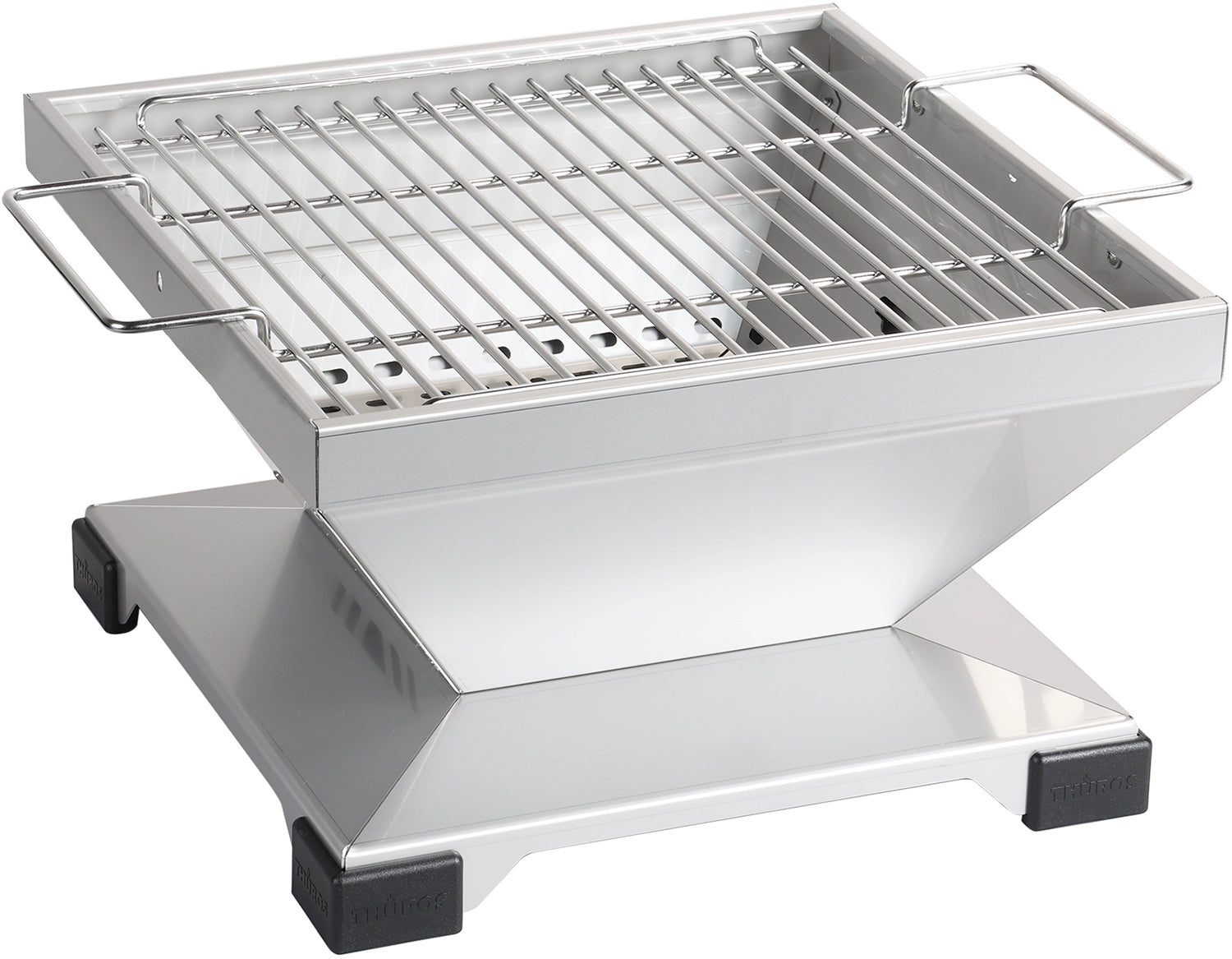 Trekull bordgrill T3 rustfritt stål 42x42 cm forfra