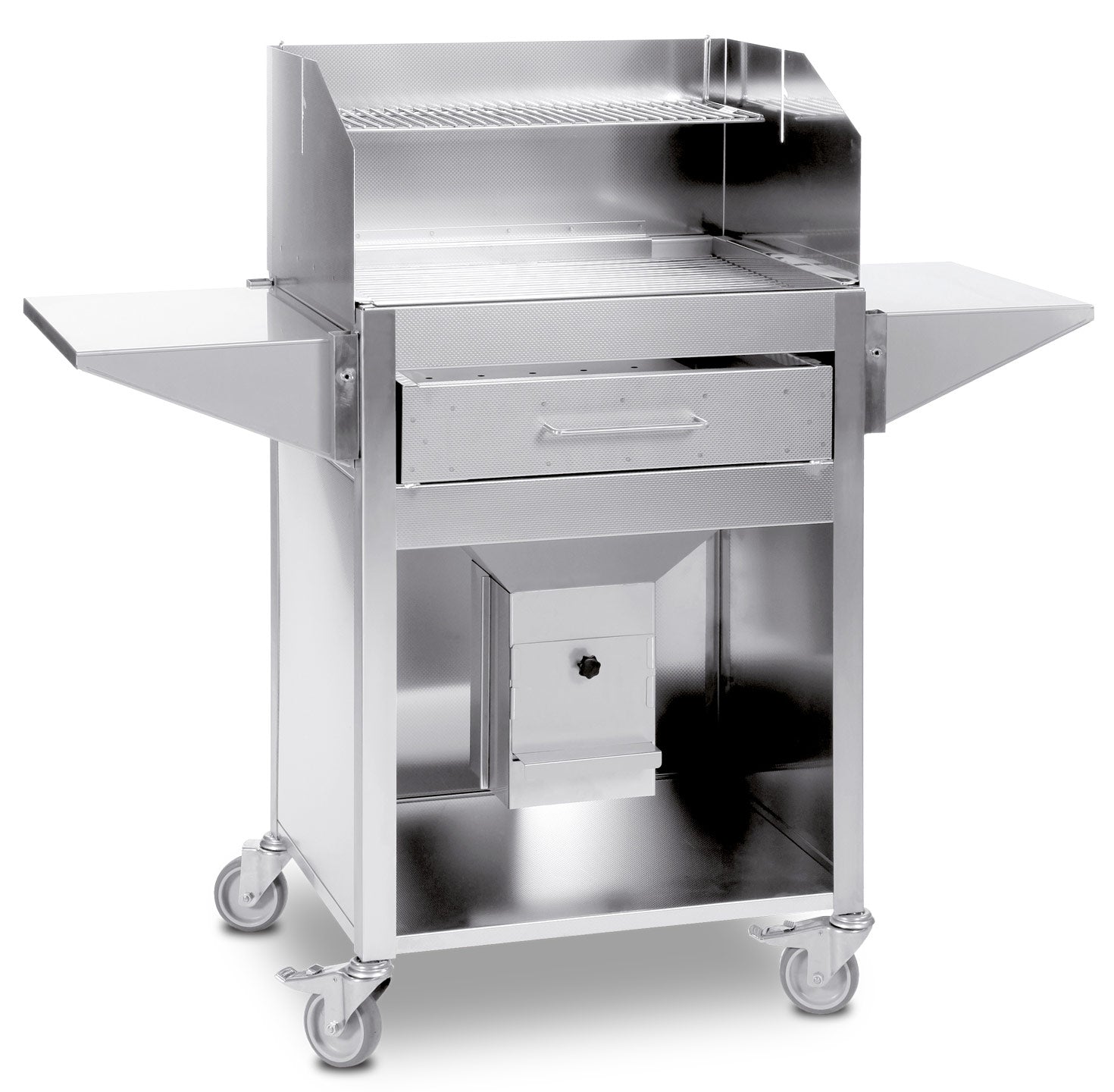 Trekullgrill Thüros III rustfritt stål 48x60 cm forfra