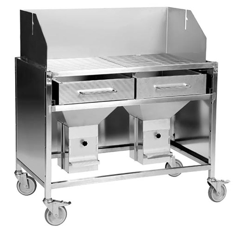 Trekullgrill Thüros IV rustfritt stål 60x100 cm for profesjonell grilling