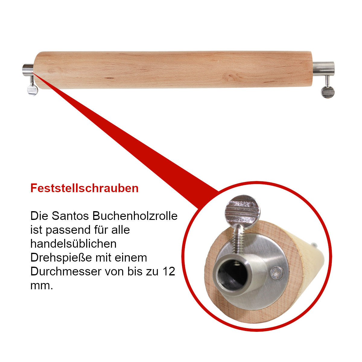 Detalj av Trelegg for spittkake 40 cm for dreiespidd maks ø 12 mm - SANTOS