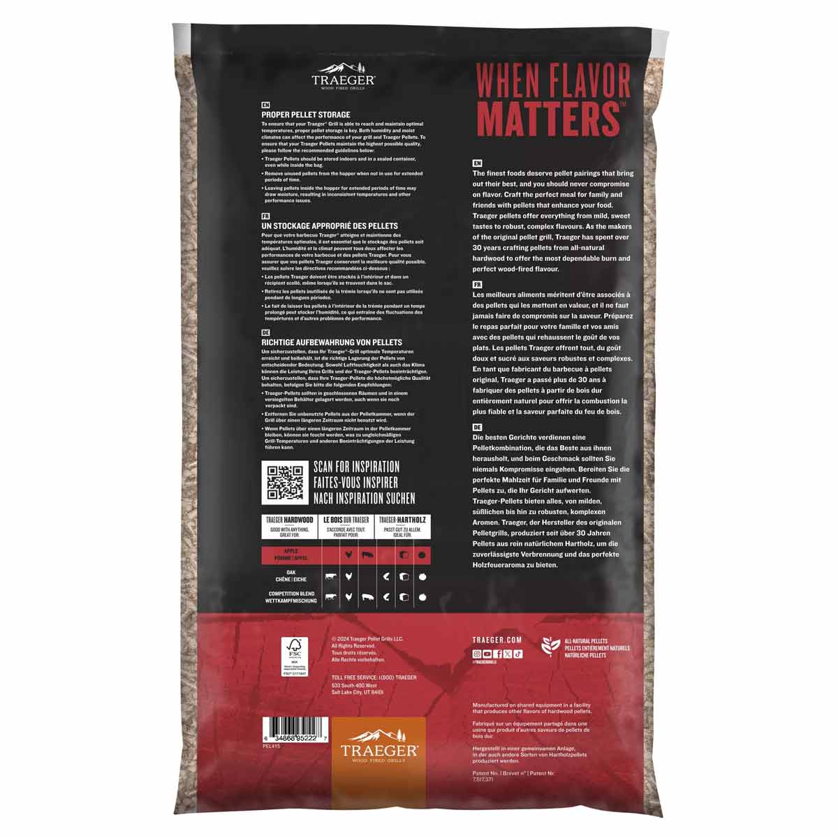 Trepellets eple 9 kg FSC - Traeger nærbilde av pellets
