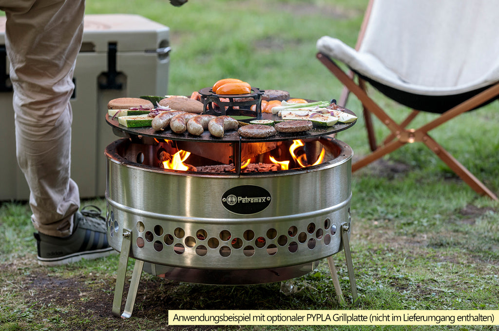 Tyropit bålpanne rustfritt stål 57,5 cm i minimalistisk industrielt design