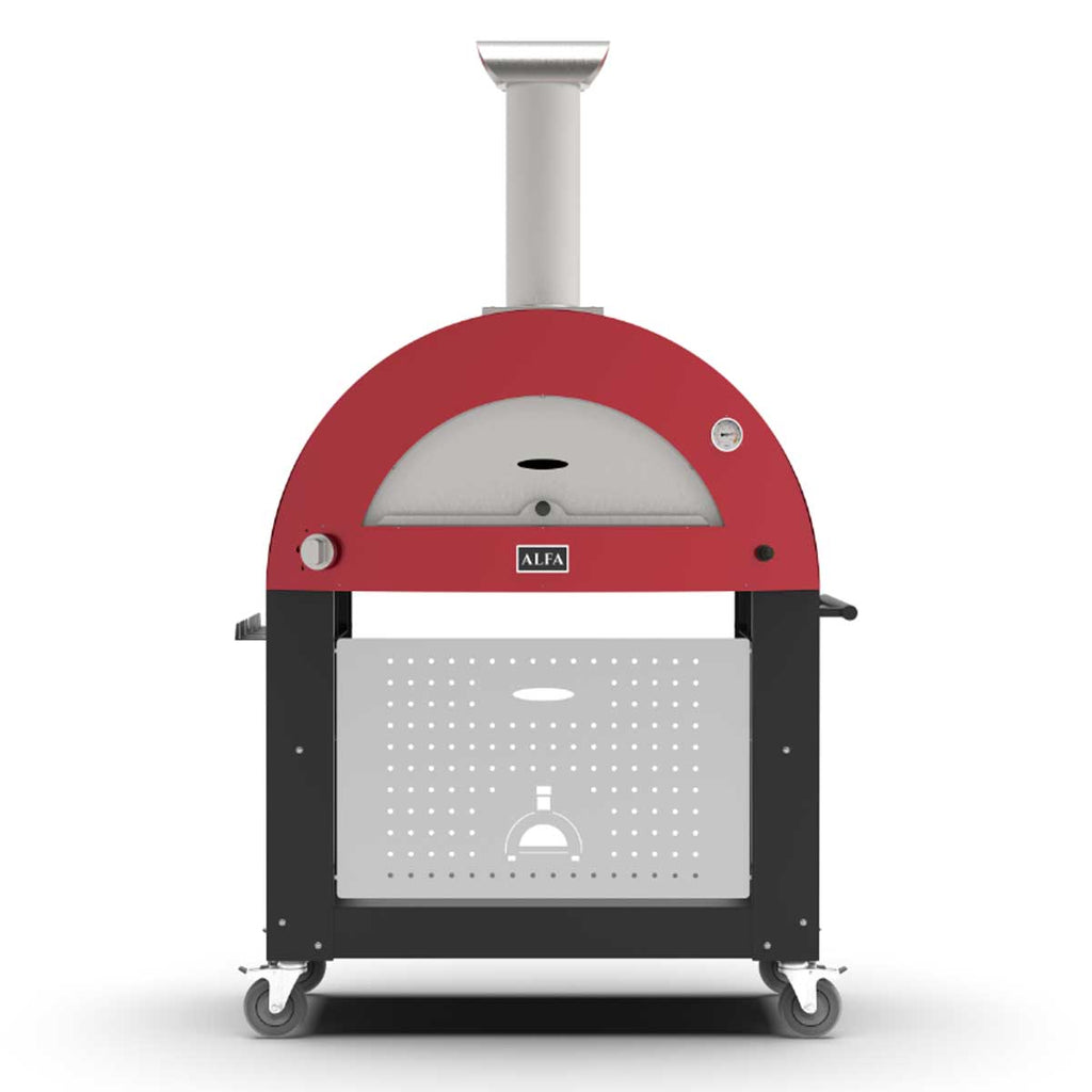 Montert Understell med hjul for pizzaovn 3 Pizze - Alfa Forni med pizzaovn