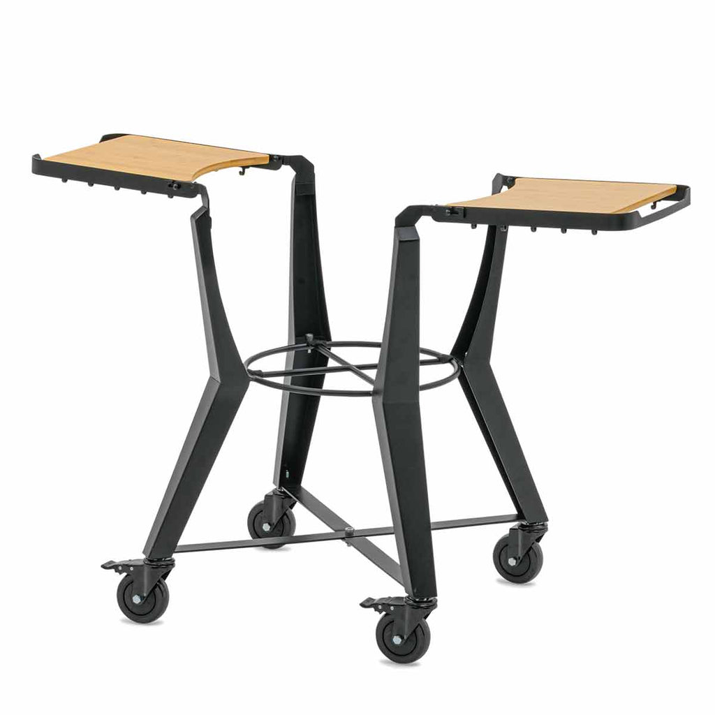 Detalj av bambus sidebord på Understell med sidebord for Two.55 keramisk grill - Monolith