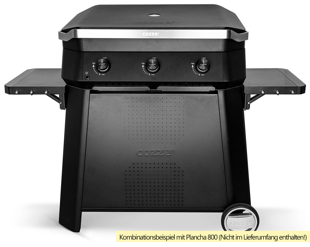 Undervogn for Plancha 800 stål - Cozze bakside med gassflaskedeksel