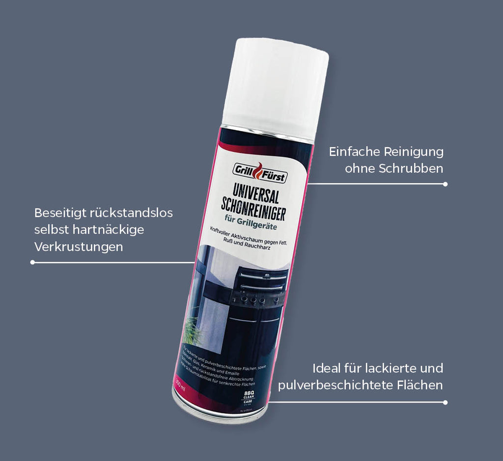Universal skånsom grillrengjøring 300 ml skumspray - Grillfürst bakside