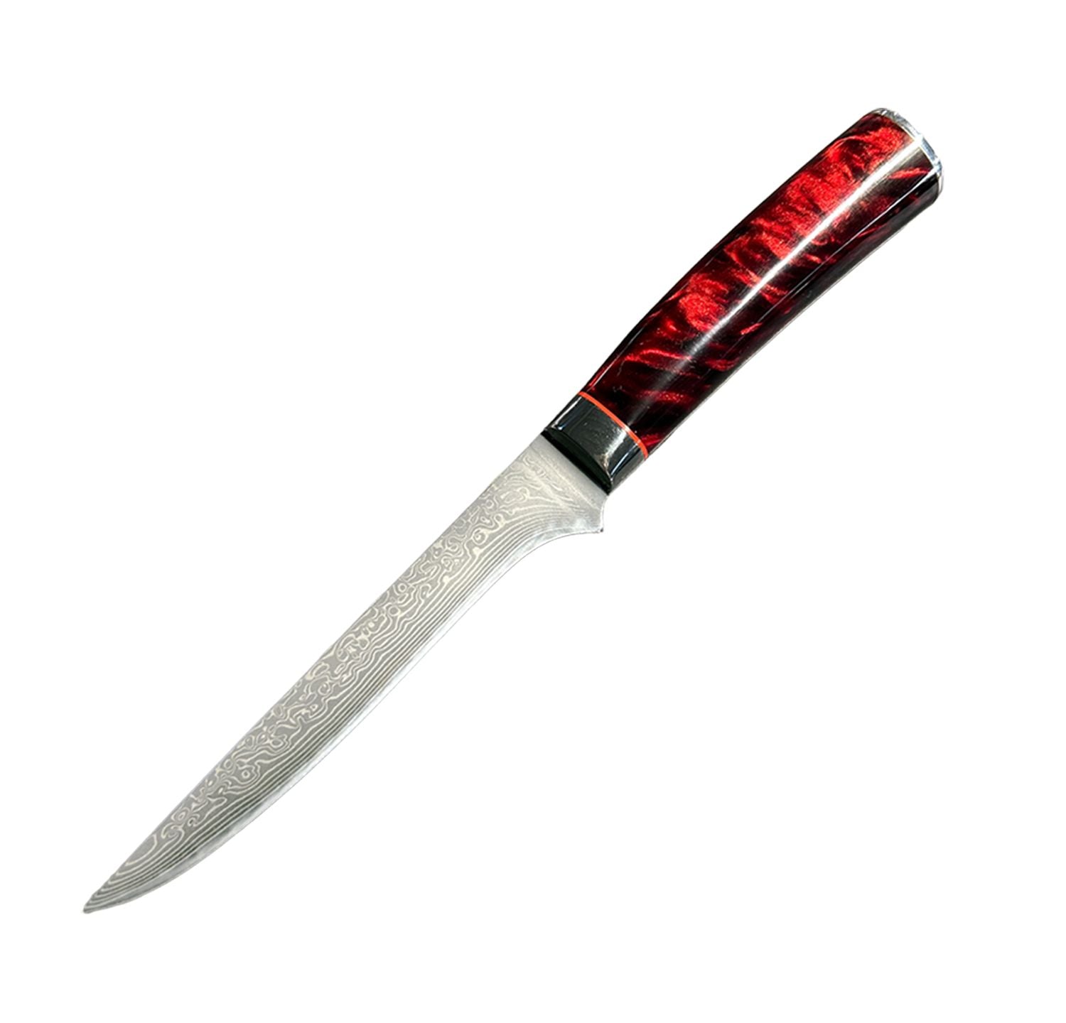 Utbeiningskniv i damaskusstål 15 cm blad Grillfürst forfra