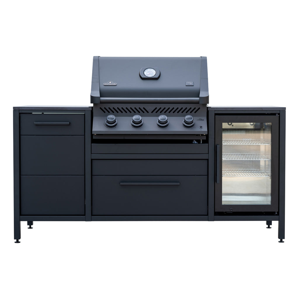 Utekjøkken BBQ Block Shadow med Napoleon Prestige 500 forfra