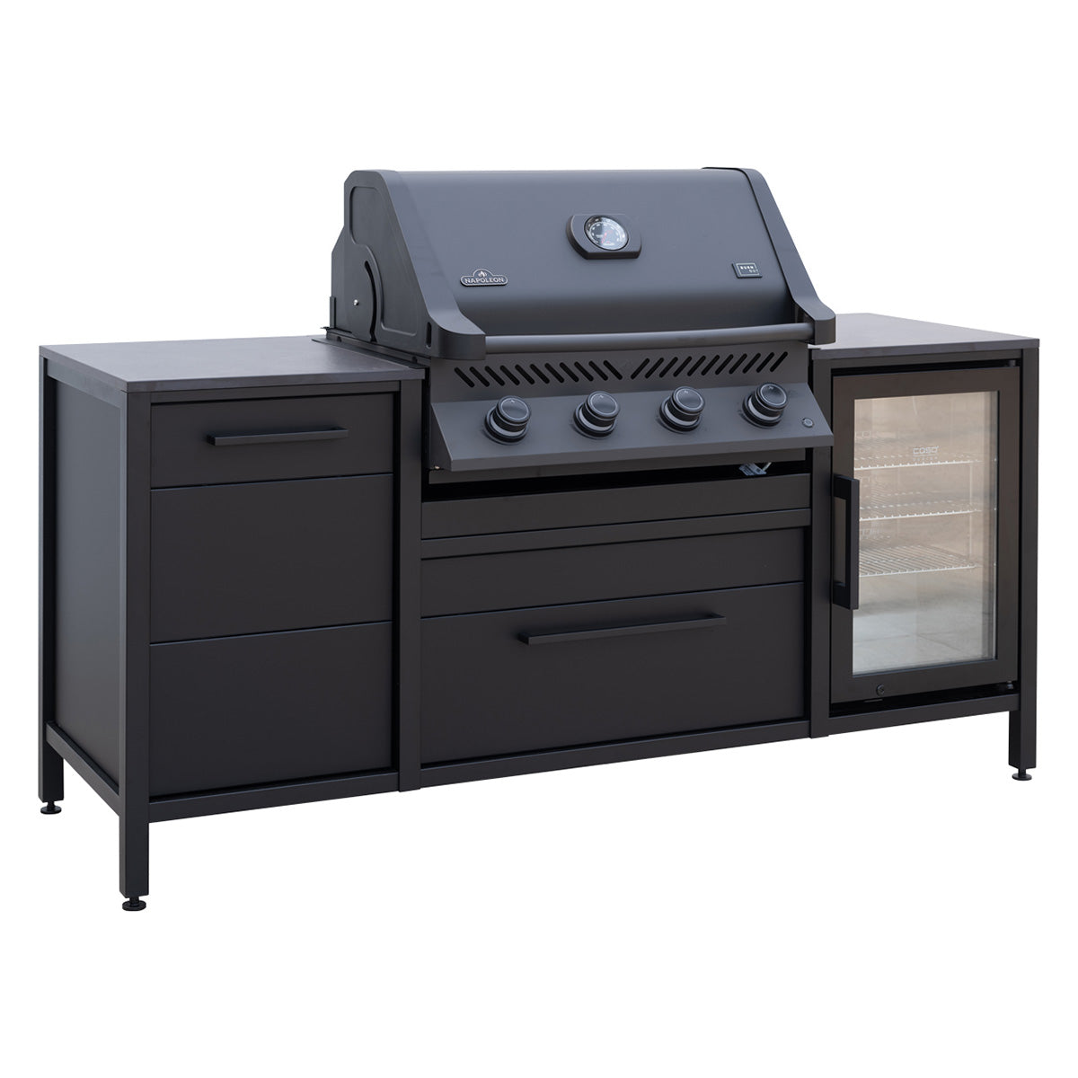 Utekjøkken BBQ Block Shadow med Napoleon Prestige 500 bakside