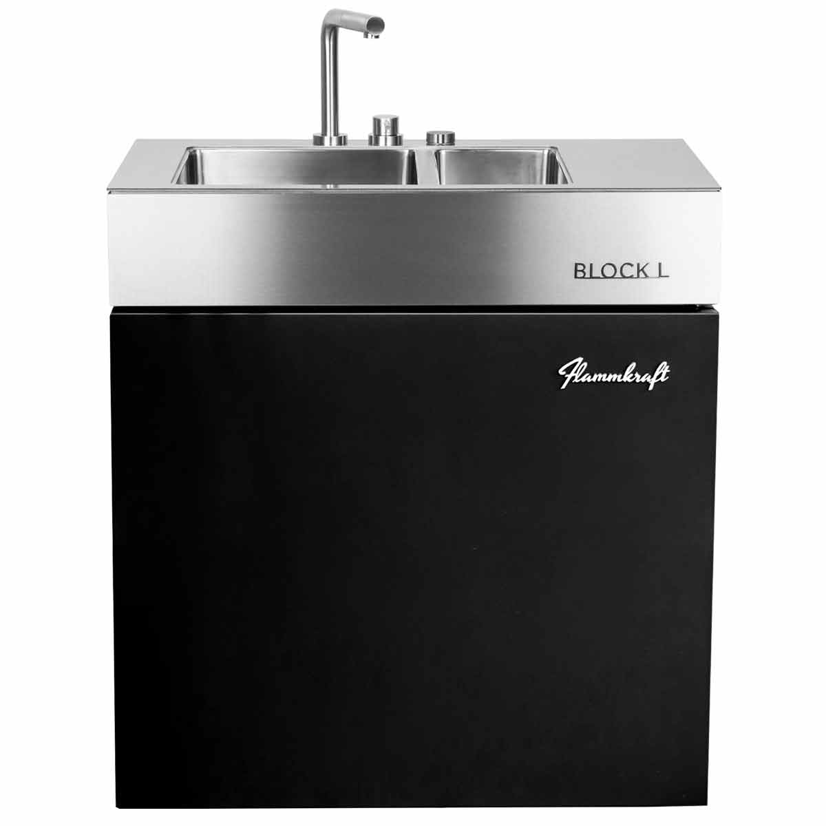 Utekjøkken Block L Gen. 5 vaskemodul sort forfra