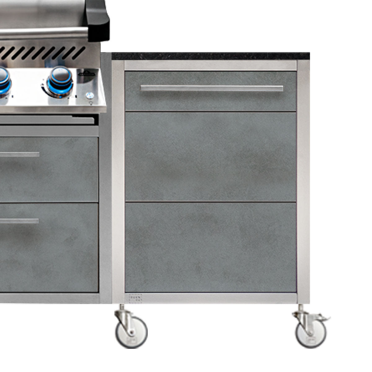 Utekjøkken BURN BBQ Smoke med Napoleon Prestige 500 bakside