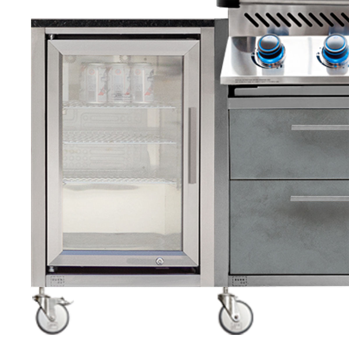 Detalj av arbeidsplate på Utekjøkken BURN BBQ Smoke med Napoleon Prestige 500