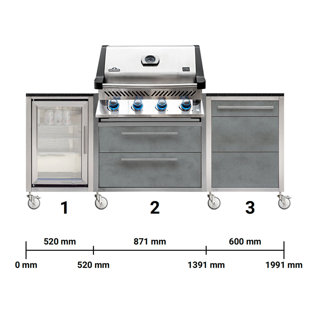 Nærbilde av grillrist på Utekjøkken BURN BBQ Smoke med Napoleon Prestige 500