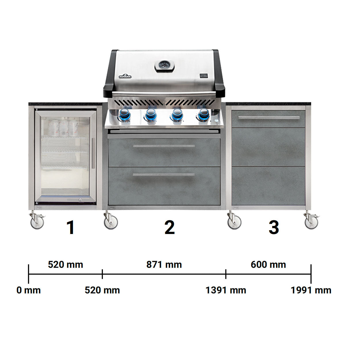 Nærbilde av grillrist på Utekjøkken BURN BBQ Smoke med Napoleon Prestige 500