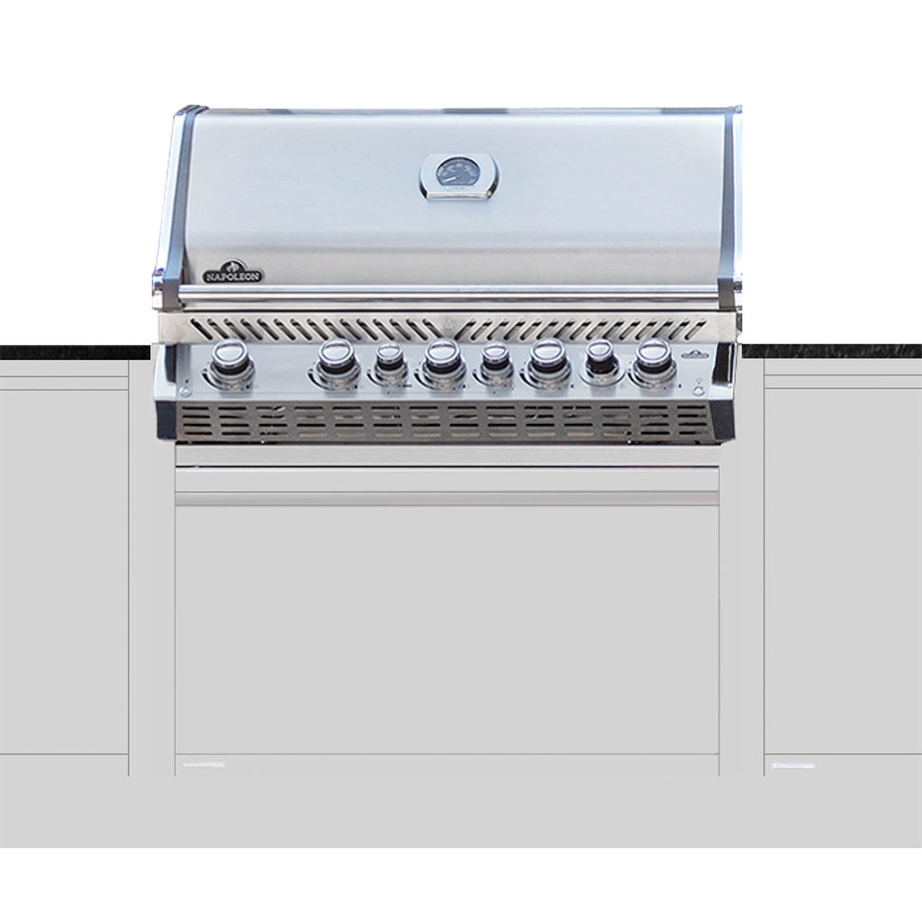 Utekjøkken BURN Lux Dust med Napoleon Prestige 665 bakside