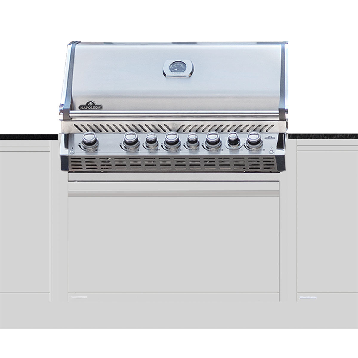 Utekjøkken BURN Lux Dust med Napoleon Prestige 665 bakside