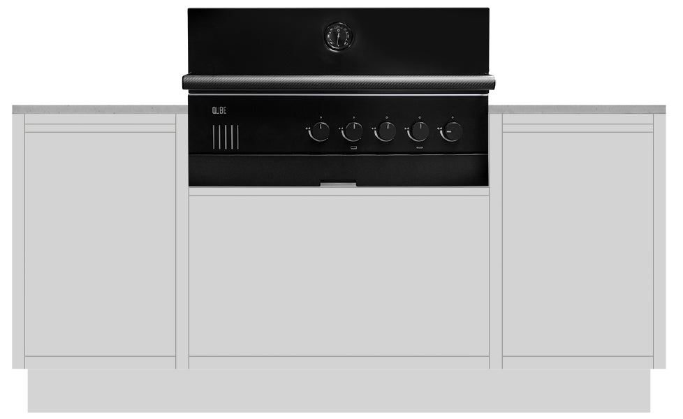 Utekjøkken BURN LUX med Outdoorchef QUBE X-415 RB forfra