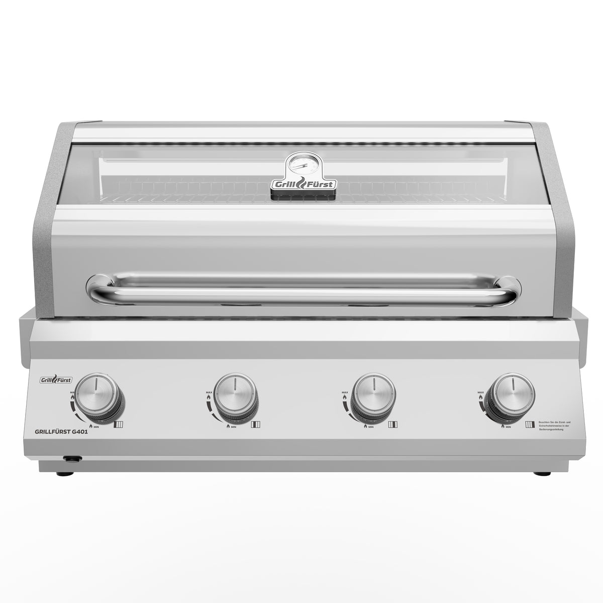 Nærbilde av brennere på Utekjøkken med G401E innebygd grill 4 brennere betong