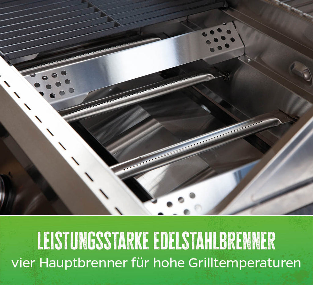 Utekjøkken med G401E innebygd grill 4 brennere betong arbeidsflate