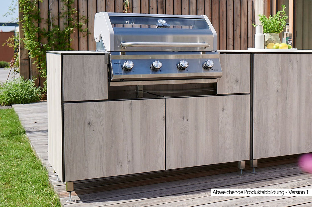 Utekjøkken grillskap modul OKG130 eikdekor 130 cm bakside
