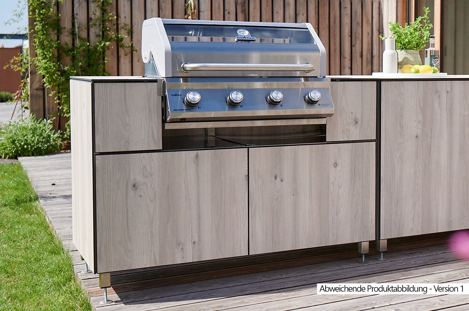 Utekjøkken grillskap modul OKG130 eikdekor 130 cm bakside