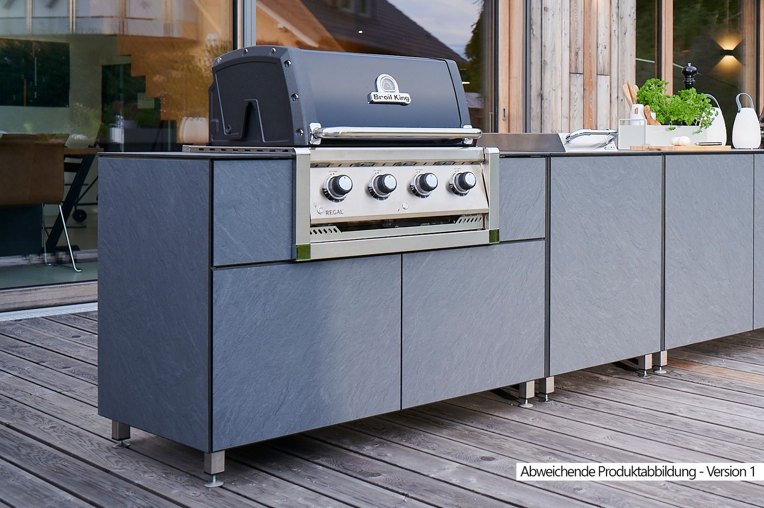 Utekjokken grillskap modul OKG130 skiferdekor bakside