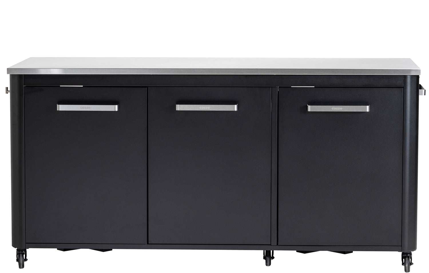 Utekjøkken skapmodul 3 dører rustfritt stål 180 cm - Cozze forfra
