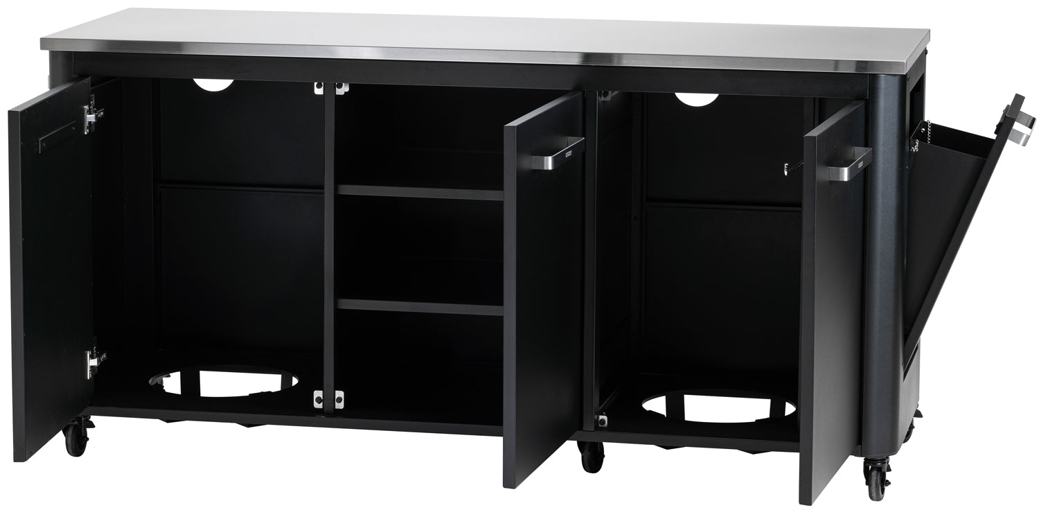 Utekjøkken skapmodul 3 dører rustfritt stål 180 cm - Cozze kjøkkenrullholder