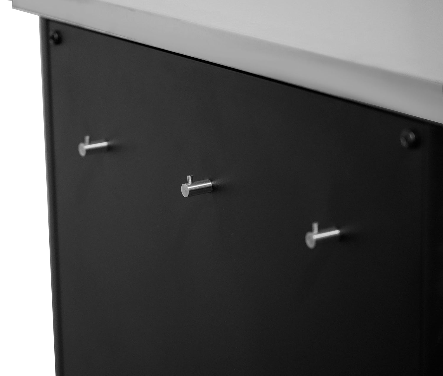 Utekjøkken skapmodul 90 cm rustfritt stål benkeplate Cozze hjul og lås