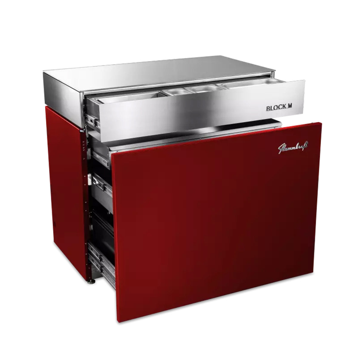 Baksiden av Utekjøkkenmodul Block M Gen. 5 Rubin - Flammkraft