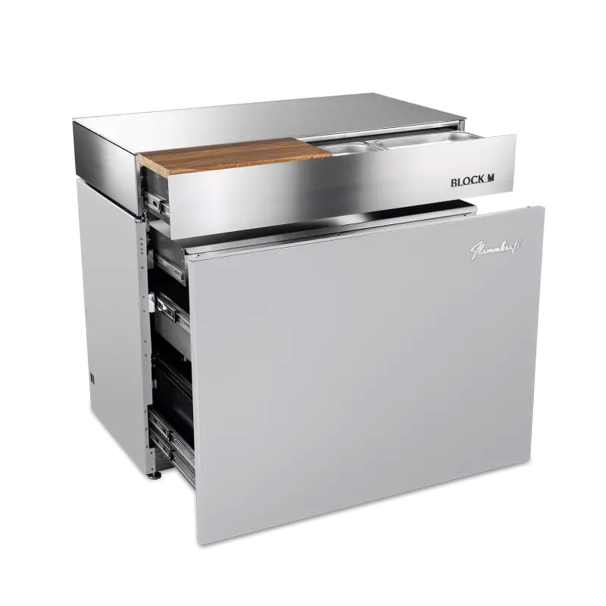 Utekjøkkenmodul Flammkraft Block M Gen. 5 lysegrå bakside