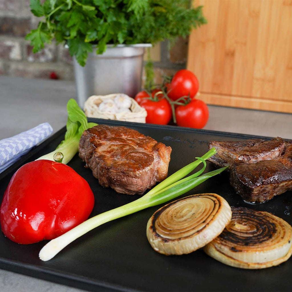 Oversikt over vendbar grillplate støpejern for Broil King Imperial Regal 48x31 cm