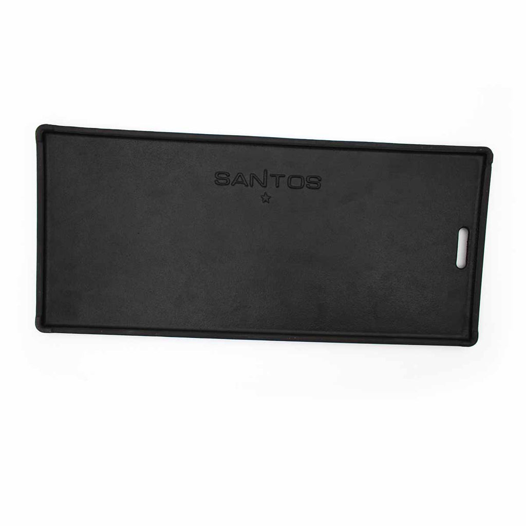 Vendbar grillplate støpejern for SANTOS S-Serie bakside