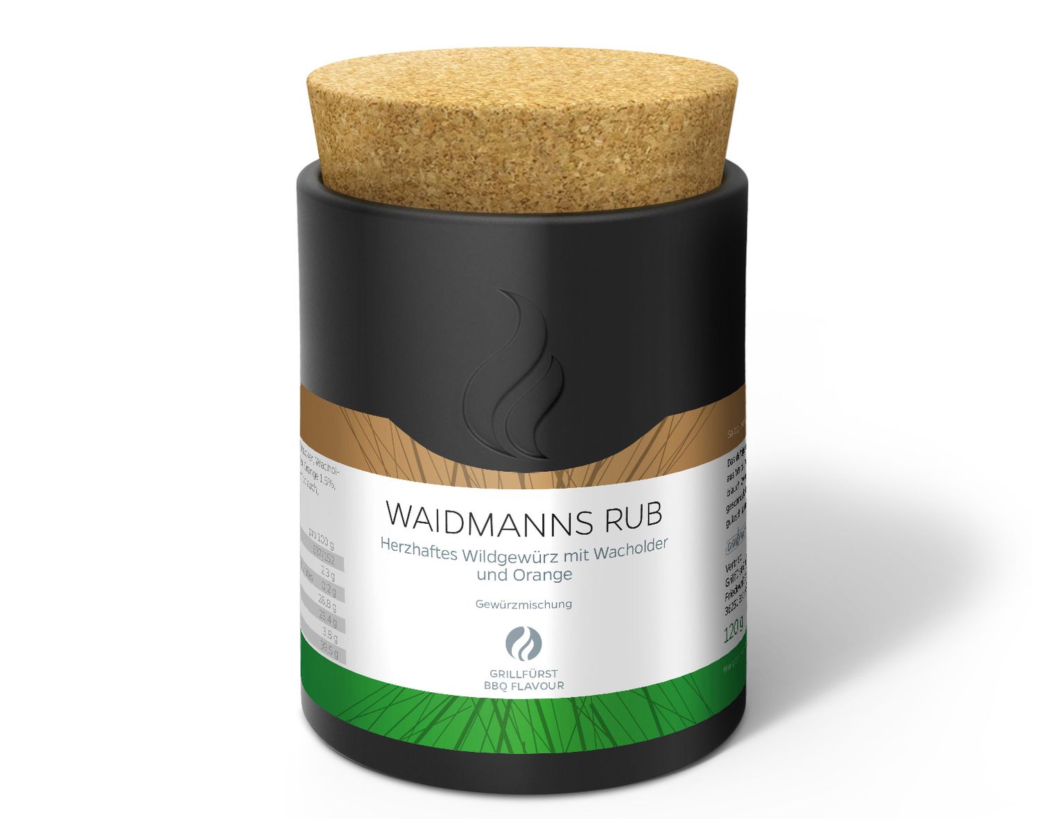 Waidmanns Rub viltkrydderblanding 120 g - Grillfürst forfra med keramikkboks