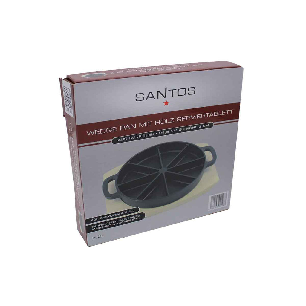 Wedge Pan støpejern med serveringsbrett i tre Ø 21,5 cm - SANTOS pakket