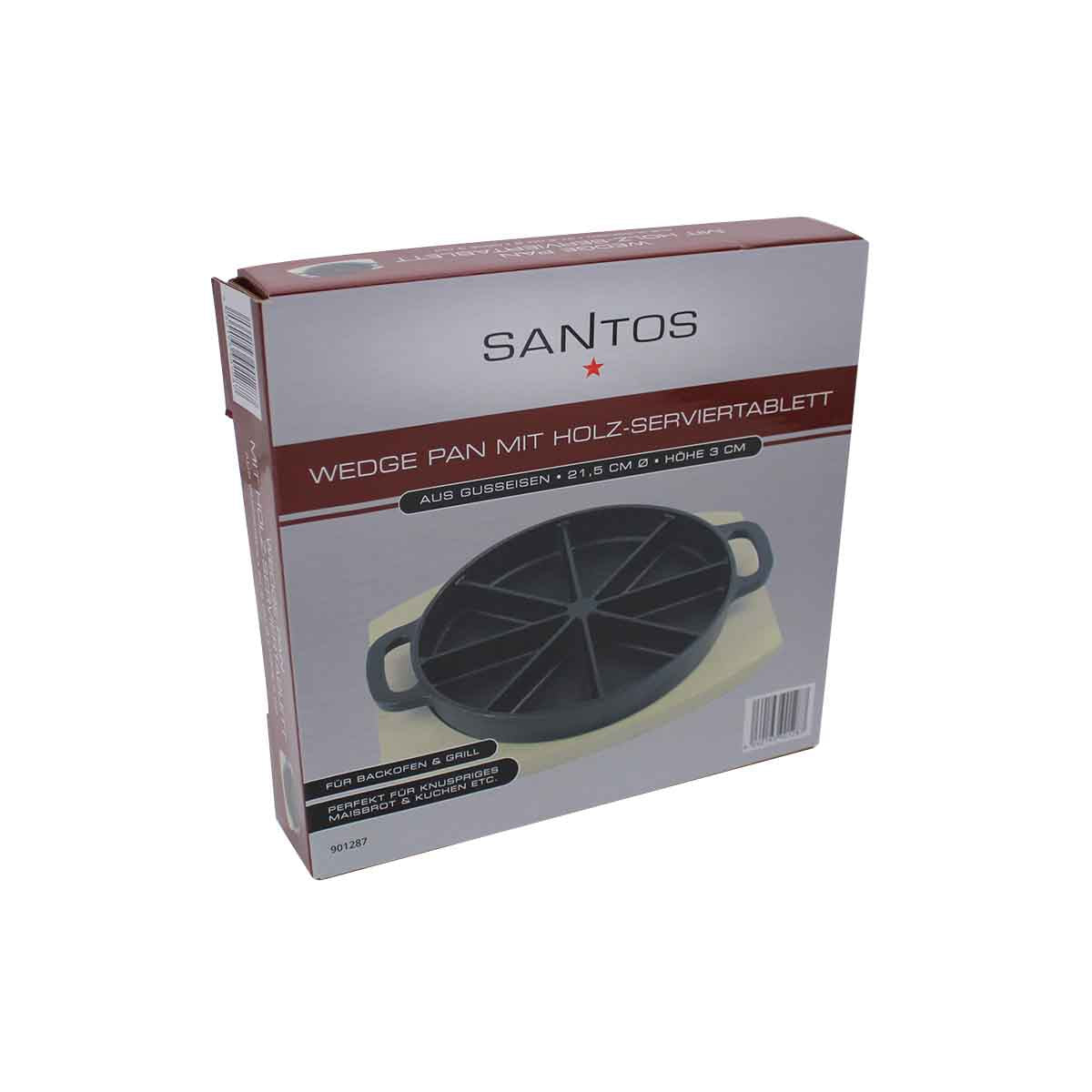 Wedge Pan støpejern med serveringsbrett i tre Ø 21,5 cm - SANTOS pakket