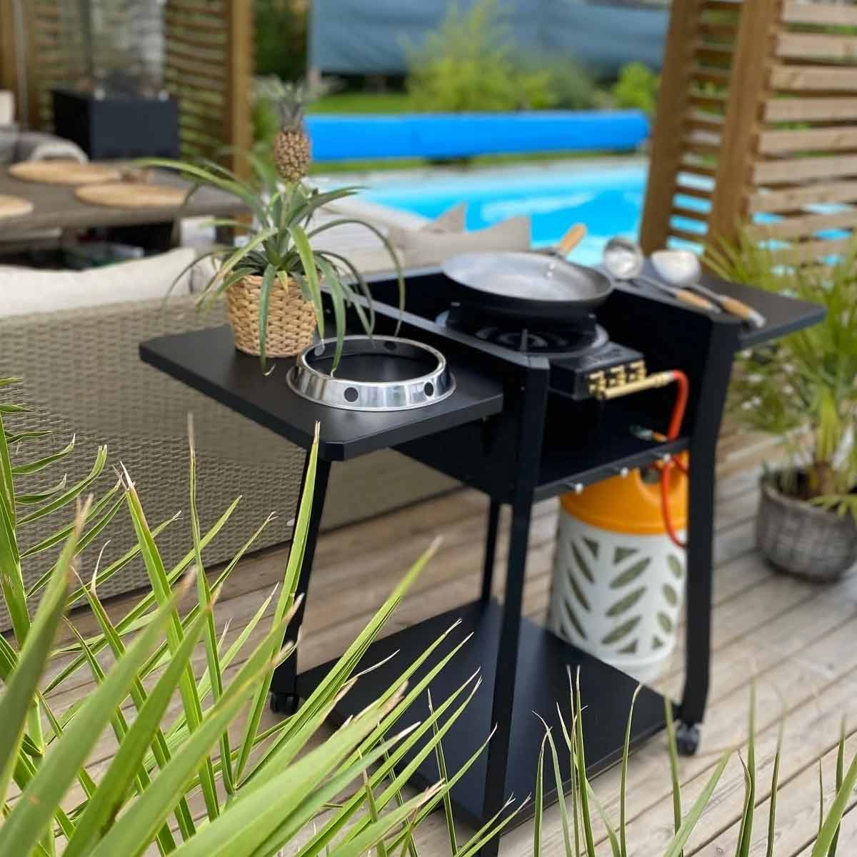Wok-bord Comfort for gassbrenner - Hot Wok montert med gassflaske
